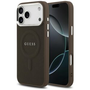 Guess Classic Logo MagSafe case for iPhone 17 Pro brown