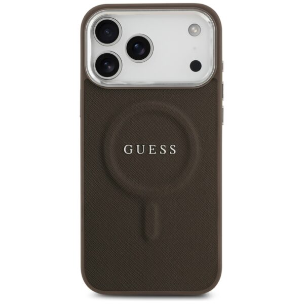 Guess Classic Logo MagSafe case for iPhone 17 Pro brown