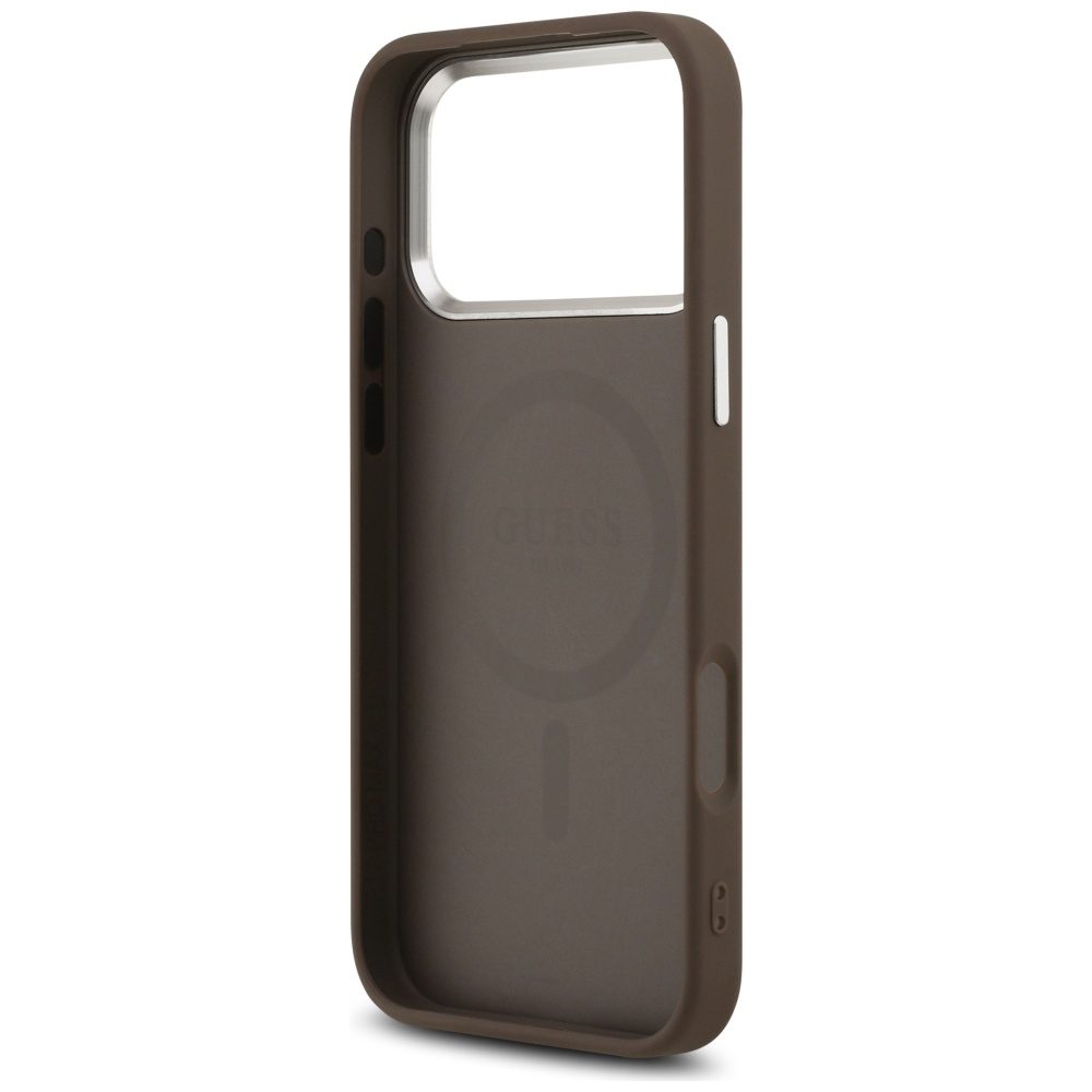 Guess Classic Logo MagSafe case for iPhone 17 Pro brown