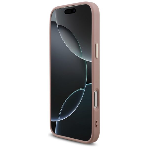 Guess Fixed Glitter Big 4G Metal Frame case for iPhone 17 Pro Max pink