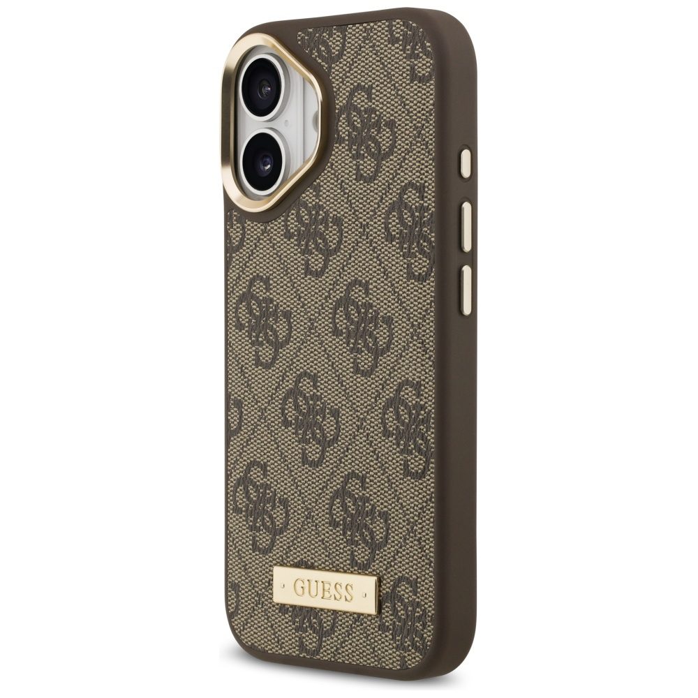 474492_oryg Guess 4G Logo Plate MagSafe case for iPhone 17 brown