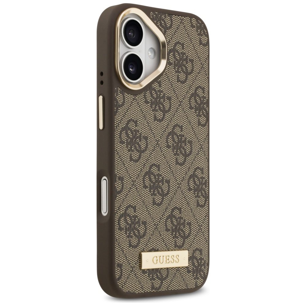 474494_oryg Guess 4G Logo Plate MagSafe case for iPhone 17 brown