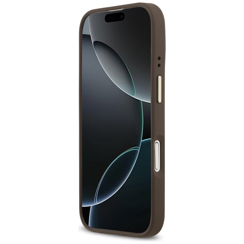 474495_oryg Guess 4G Logo Plate MagSafe case for iPhone 17 brown