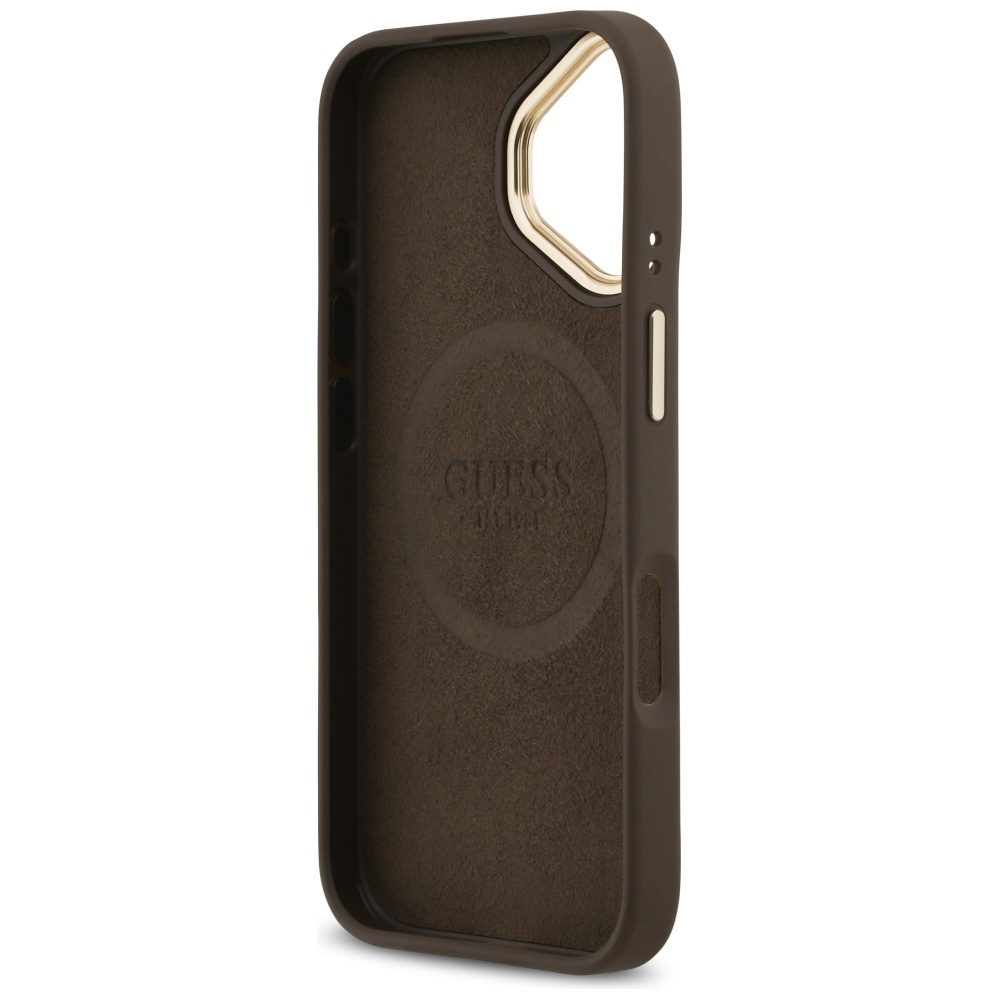 474497_oryg Guess 4G Logo Plate MagSafe case for iPhone 17 brown