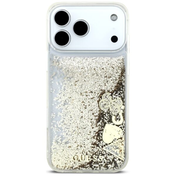 474557_oryg Guess Liq. Glitter 4 Charms case for iPhone 17 Pro gold