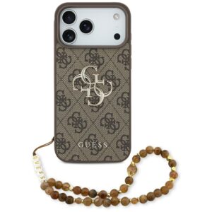 Guess 4G Strap 4G Classic Logo case for iPhone 17 Pro Max brown