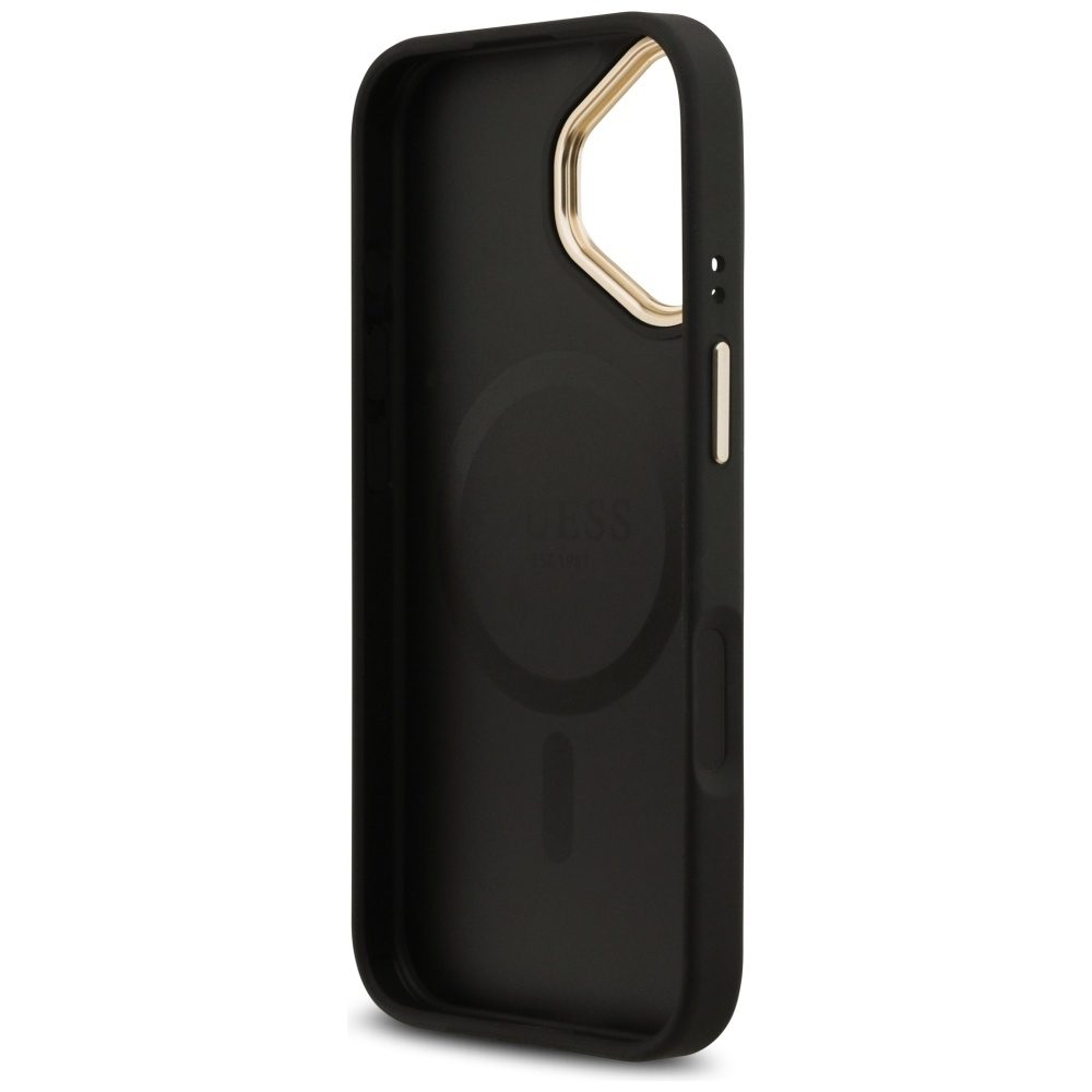 474651_oryg Guess 4G Strass Logo & Big Strap Metal Buttons MagSafe case for iPhone 17 black