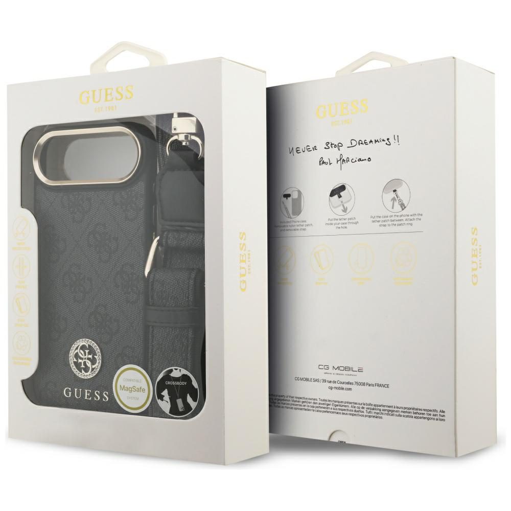 474662_oryg Guess 4G Strass Logo & Big Strap Metal Buttons MagSafe case for iPhone Air black