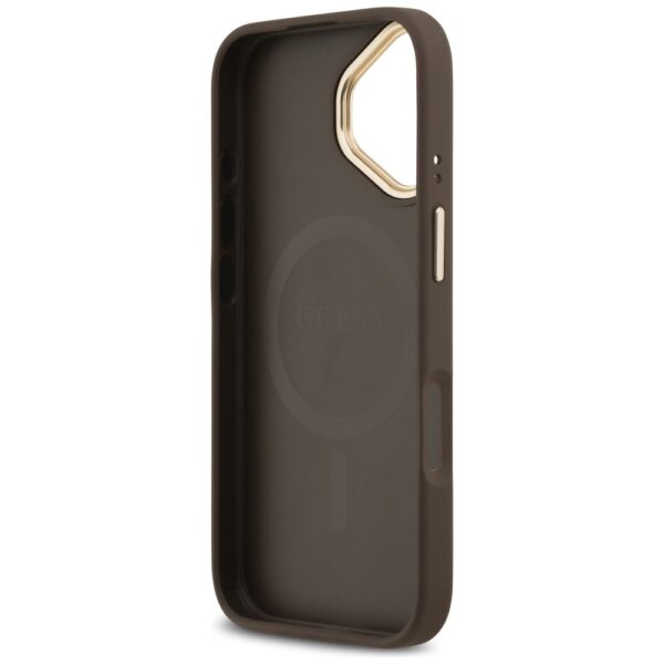 474687_oryg Guess 4G Strass Logo & Big Strap Metal Buttons MagSafe case for iPhone 17 brown