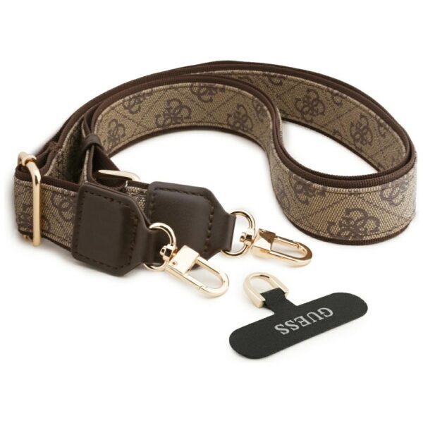 Guess 4G Strass Logo & Big Strap Metal Buttons MagSafe case for iPhone 17 Pro Max brown