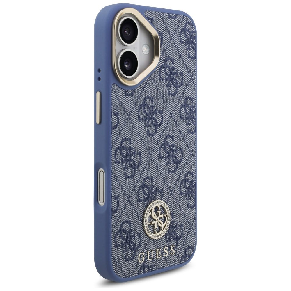 474755_oryg Guess 4G Strass Logo & Big Strap Metal Buttons MagSafe case for iPhone 17 blue