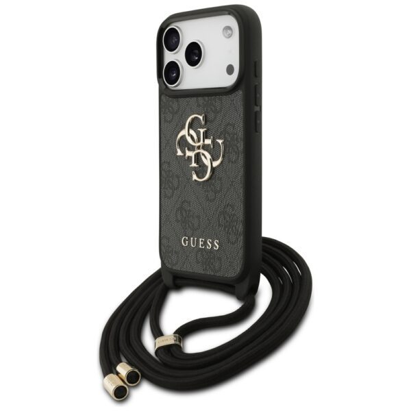 Guess 4G Big Logo Cord Stap Crossbody case for iPhone 17 Pro black
