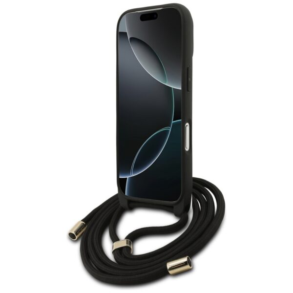 Guess 4G Big Logo Cord Stap Crossbody case for iPhone 17 Pro black