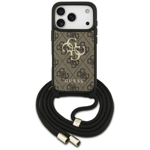474800_oryg Guess 4G Big Logo Cord Stap Crossbody case for iPhone 17 Pro brown