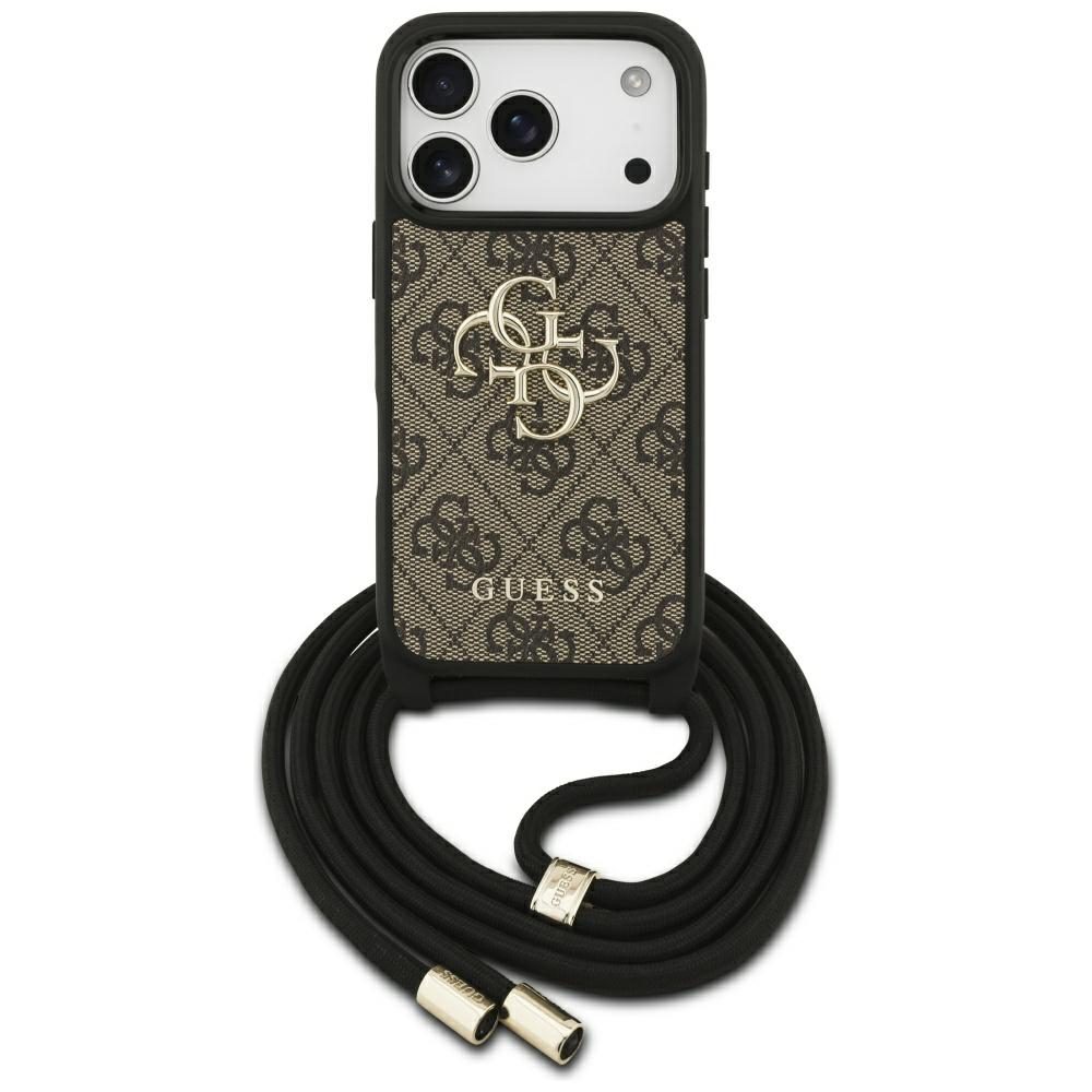 474800_oryg Guess 4G Big Logo Cord Stap Crossbody case for iPhone 17 Pro brown