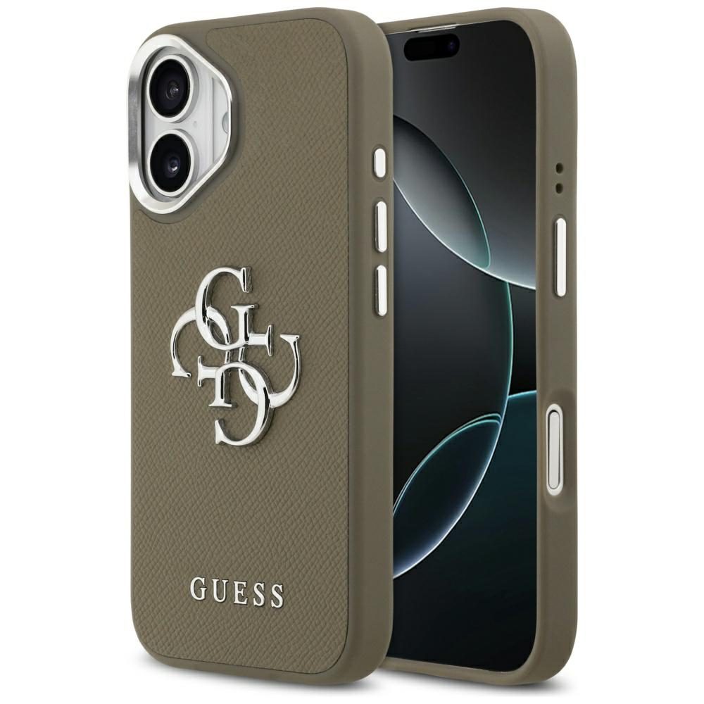Guess Grained Big 4G Classic Logo case for iPhone 17 brown