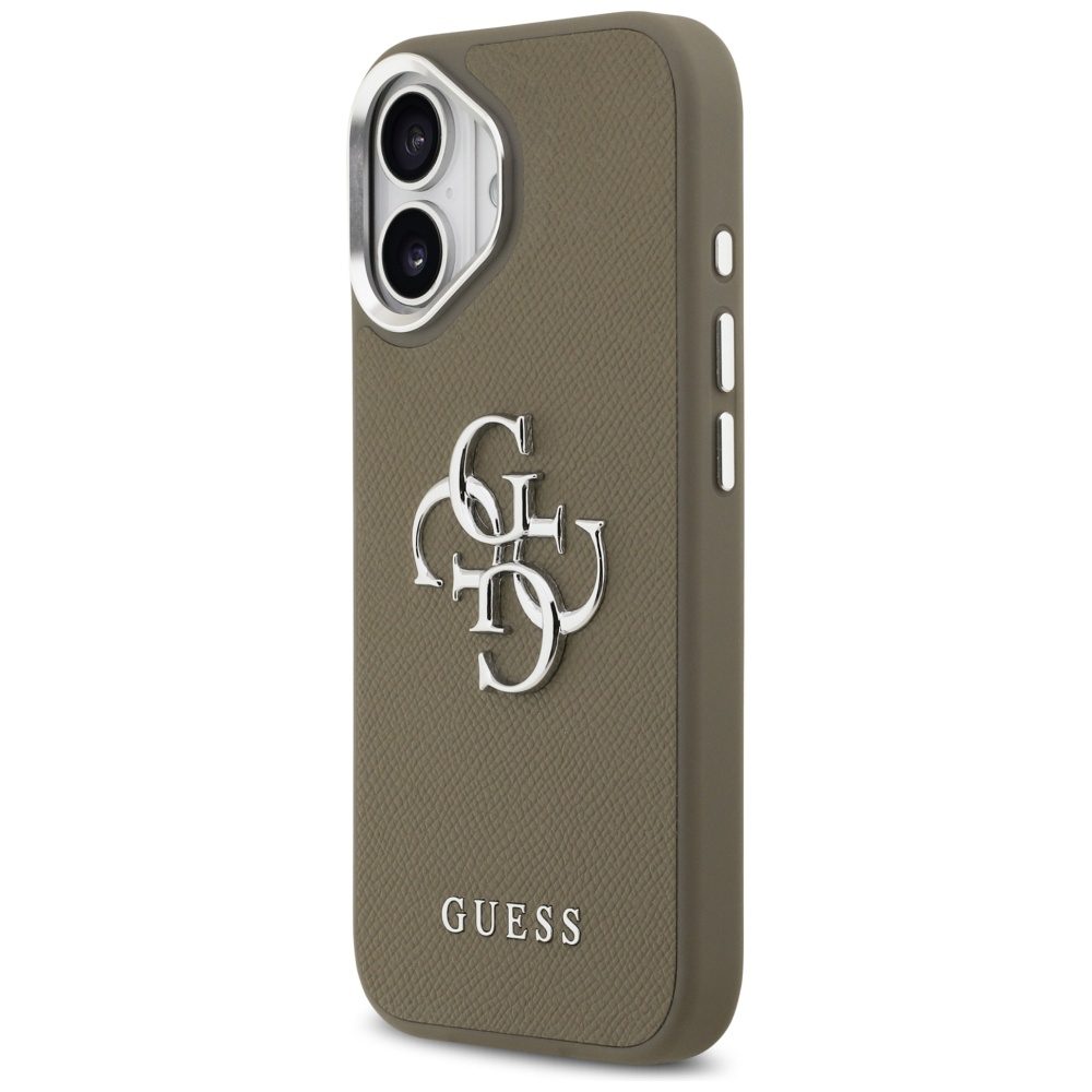 Guess Grained Big 4G Classic Logo case for iPhone 17 brown