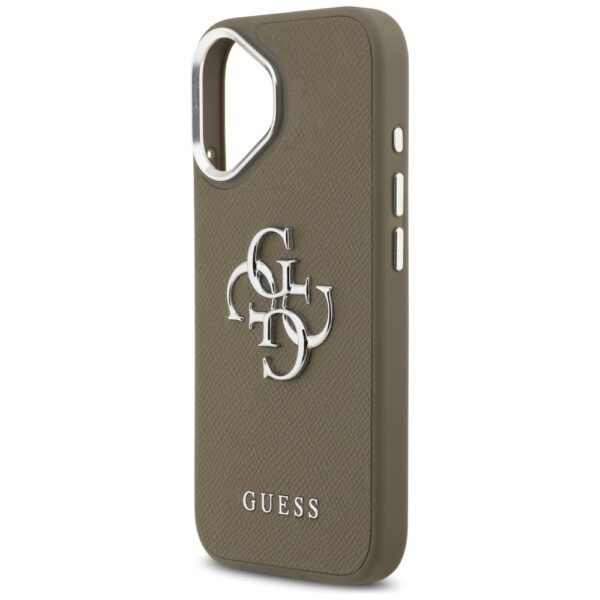 Guess Grained Big 4G Classic Logo case for iPhone 17 brown