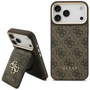 Guess 4G z portfelem Magsafe case for iPhone 17 Pro Max brown