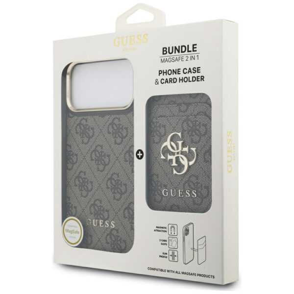 474848_oryg Guess 4G z portfelem Magsafe case for iPhone 17 Pro Max brown