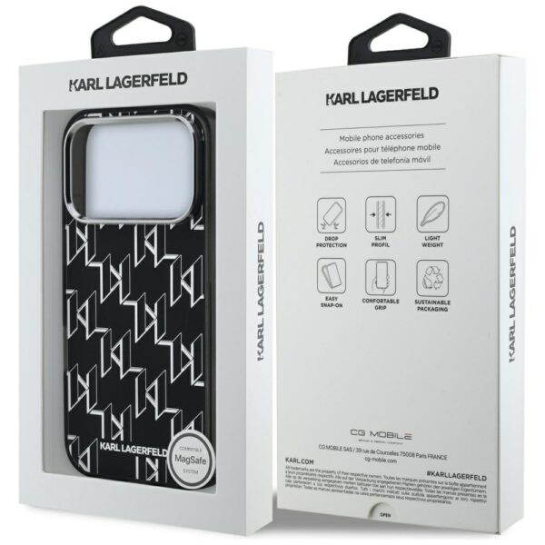 Karl Lagerfeld IML KL Monogram MagSafe case for iPhone 17 Pro black