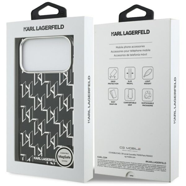 Karl Lagerfeld IML KL Monogram MagSafe case for iPhone 17 Pro Max black