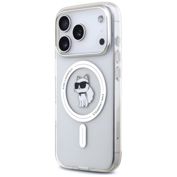 Karl Lagerfeld IML Choupette MagSafe case for iPhone 17 Pro transparent