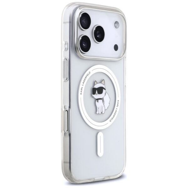 Karl Lagerfeld IML Choupette MagSafe case for iPhone 17 Pro transparent