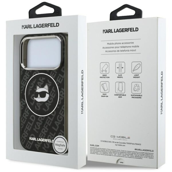 Karl Lagerfeld IML Choupette Head Logo MagSafe case for iPhone 17 Pro Max black