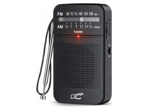 LTC portable pocket radio LEGA, AM/FM, mini jack, black