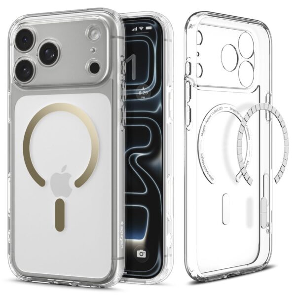 Spigen Ultra Hybrid Mag Magsafe case for iPhone 17 Pro Max Clear/Gold