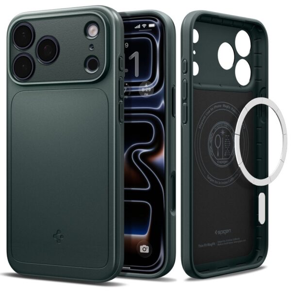 Spigen Thin Fit Mag Magsafe case for iPhone 17 Pro Abyss Green