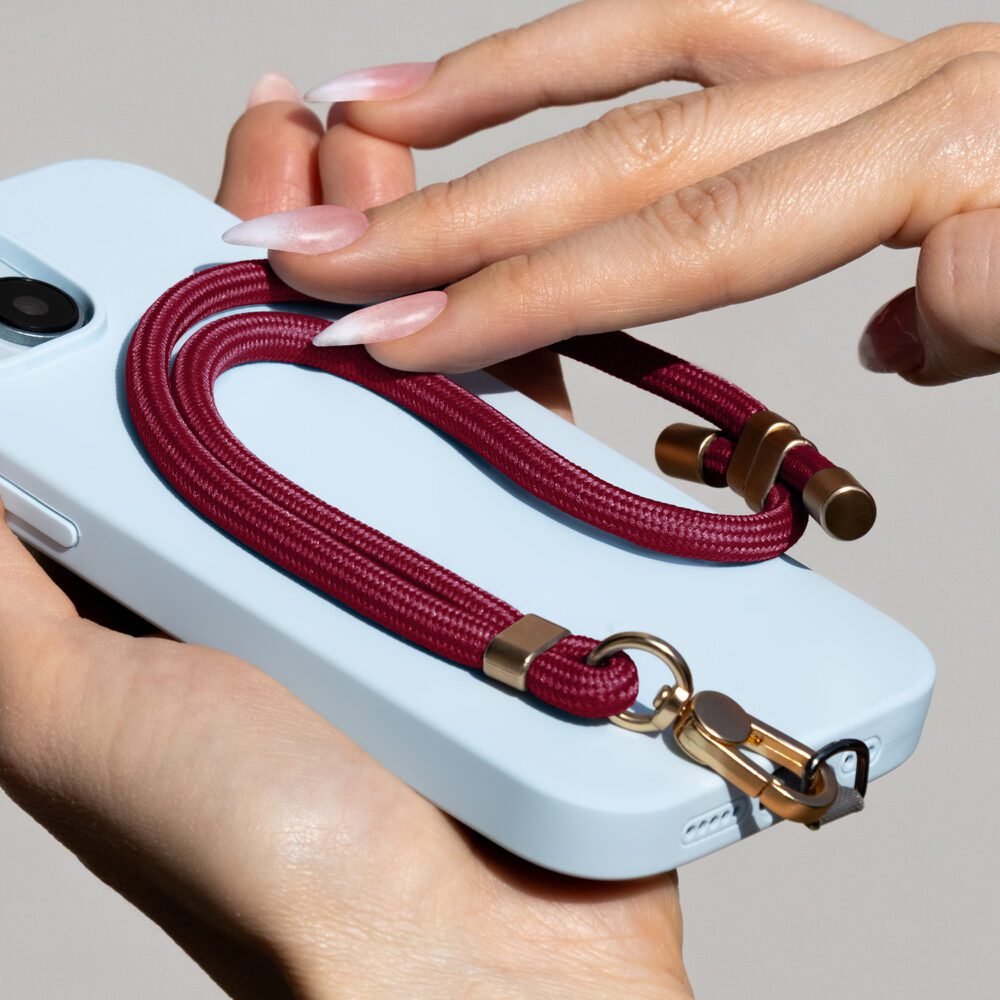 Universal phone strap Elegant maroon