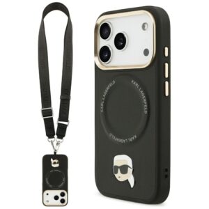 Karl Lagerfeld Big Strap Karl Metal Logo MagSafe case for iPhone 17 Pro Max black