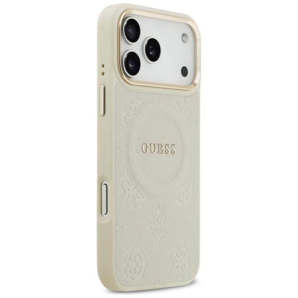 Guess Peony Hot Stamp MagSafe case for iPhone 17 Pro Max beige