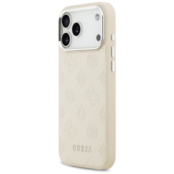 Guess Peony Hot Stamp Script MagSafe case for iPhone 17 Pro Max beige
