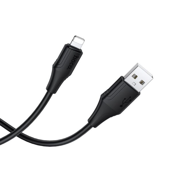 Silicone Cable USB A to Lightning Hoco 2,4A 1 m X124 black