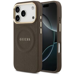 Guess case for iPhone 17 Pro HC MAGSAFE PU W/ PEONY HOT STAMP brown
