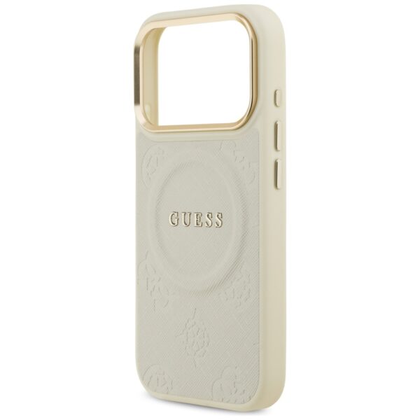 480667_oryg Guess case for iPhone 17 Pro HC MAGSAFE PU W/ PEONY HOT STAMP beige