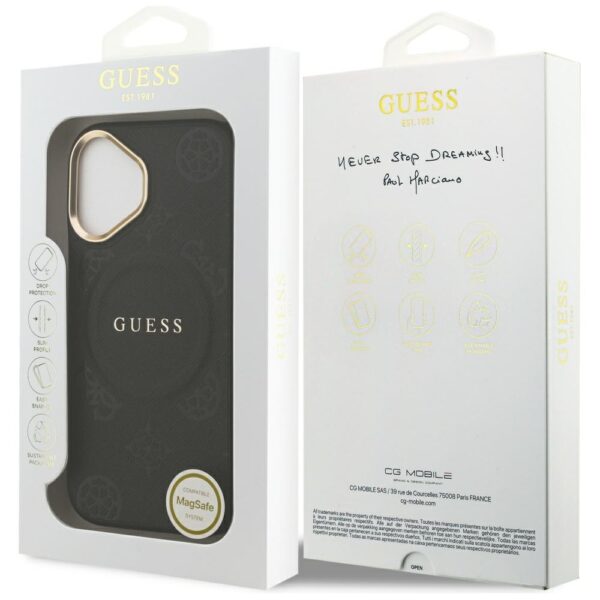 Guess case for iPhone 17 HC MAGSAFE PU W/ PEONY HOT STAMP black