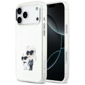 KARL LAGERFELD case for IPHONE 17 Pro Max compatible with MagSafe KLHMP17XHMKCAQOH (IML Aquarelle K&C & Logo) white