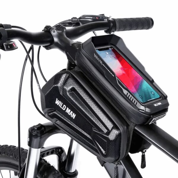 4cb53979f4ab4ce6a87af3780b742f46 WILDMAN traveling bag for bike frame with zipper 1,2L (4 "- 7") MS66 black