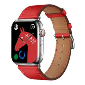 4d2ac00a1123a2ed3b3ed086d2d6a005 FORCELL F-DESIGN FA20 eco leather strap for APPLE Watch 42 / 44 / 45 / 49 mm red