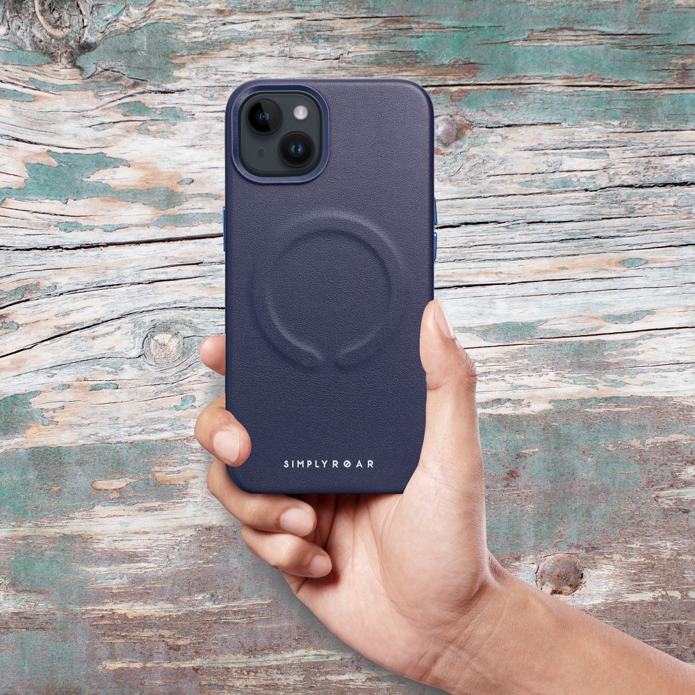 ROAR case LEATHER MAG compatible with MagSafe for IPHONE 12 Pro navy