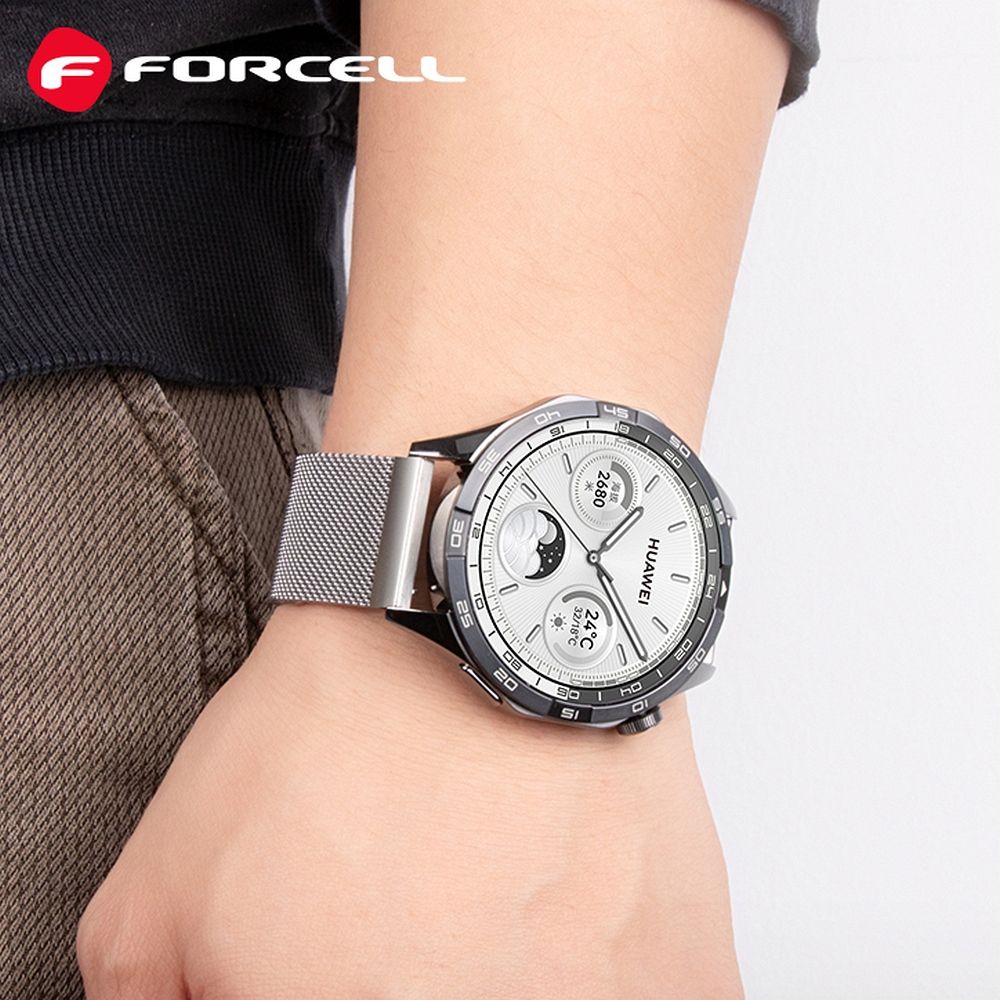 50f16b3e2e3616112d87e65cf16172f3 FORCELL F-DESIGN FS11 magnetic stailess steel strap for SAMSUNG Watch 20 mm black