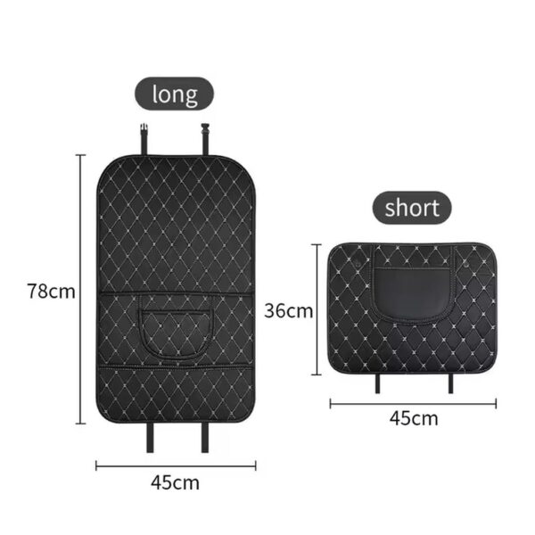 51f3298618679c6c3e628b0bf20c4257 Protective leather mat for car seat anti-kick with organizer black