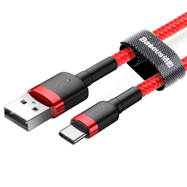 Baseus Cafule Cable Durable Nylon Cable USB / USB-C QC3.0 2A 2M Red (CATKLF-C09)eng