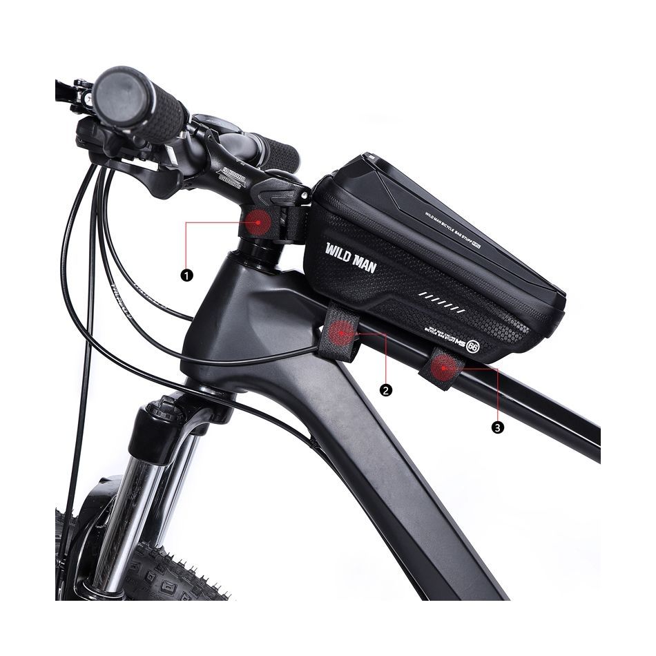 56d76a04da786bc3b3f93aafb5ad90fd WILDMAN traveling bag for bike frame with zipper 1,2L (4 "- 7") MS66 black