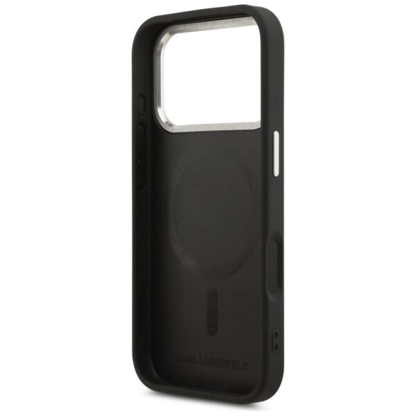 KARL LAGERFELD case for IPHONE 17 Pro Max compatible with MagSafe KLHMP17XPSKRSGEK (PU W/ Karl RSG Logo) black