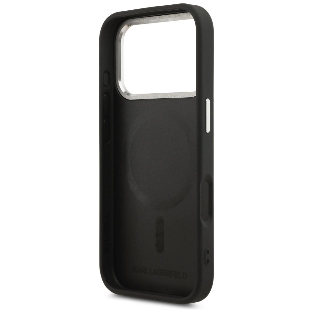 591e4a5a7589d86d303ab76e58a1dff8 KARL LAGERFELD case for IPHONE 17 Pro Max compatible with MagSafe KLHMP17XPSKRSGEK (PU W/ Karl RSG Logo) black